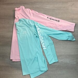 Women  Long Sleeve Swim Shirt - Mint and Pink